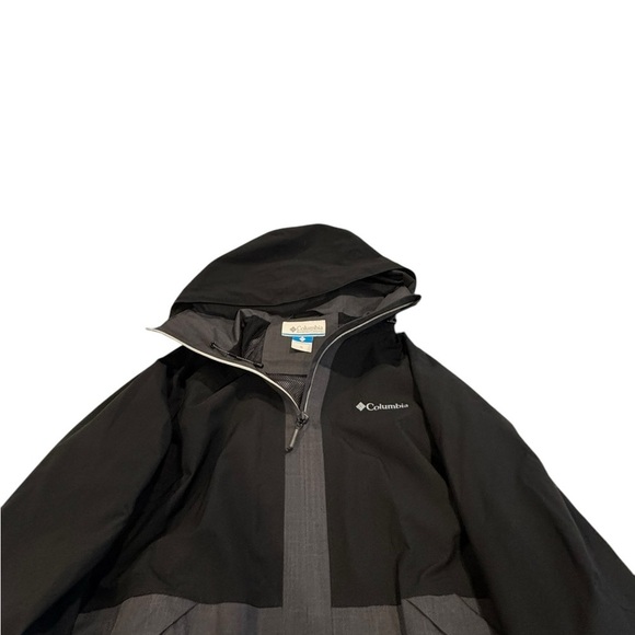 Men’s Columbia EvolutionValley Gray & Black Rain Jacket: Sise M - Picture 6 of 12